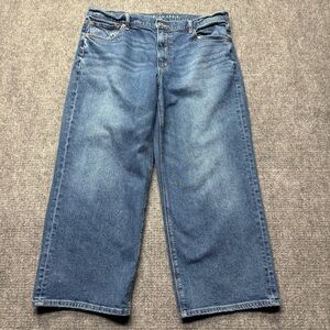 American Eagle Jeans Womens 14 (36x26) Stovepipe Crop Wide Leg Mid Rise